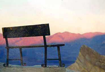 un banc pour la méditation